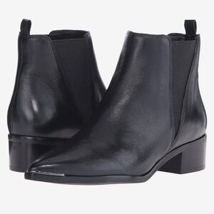 Marc Fisher Yale Chelsea Black Leather Ankle Booties